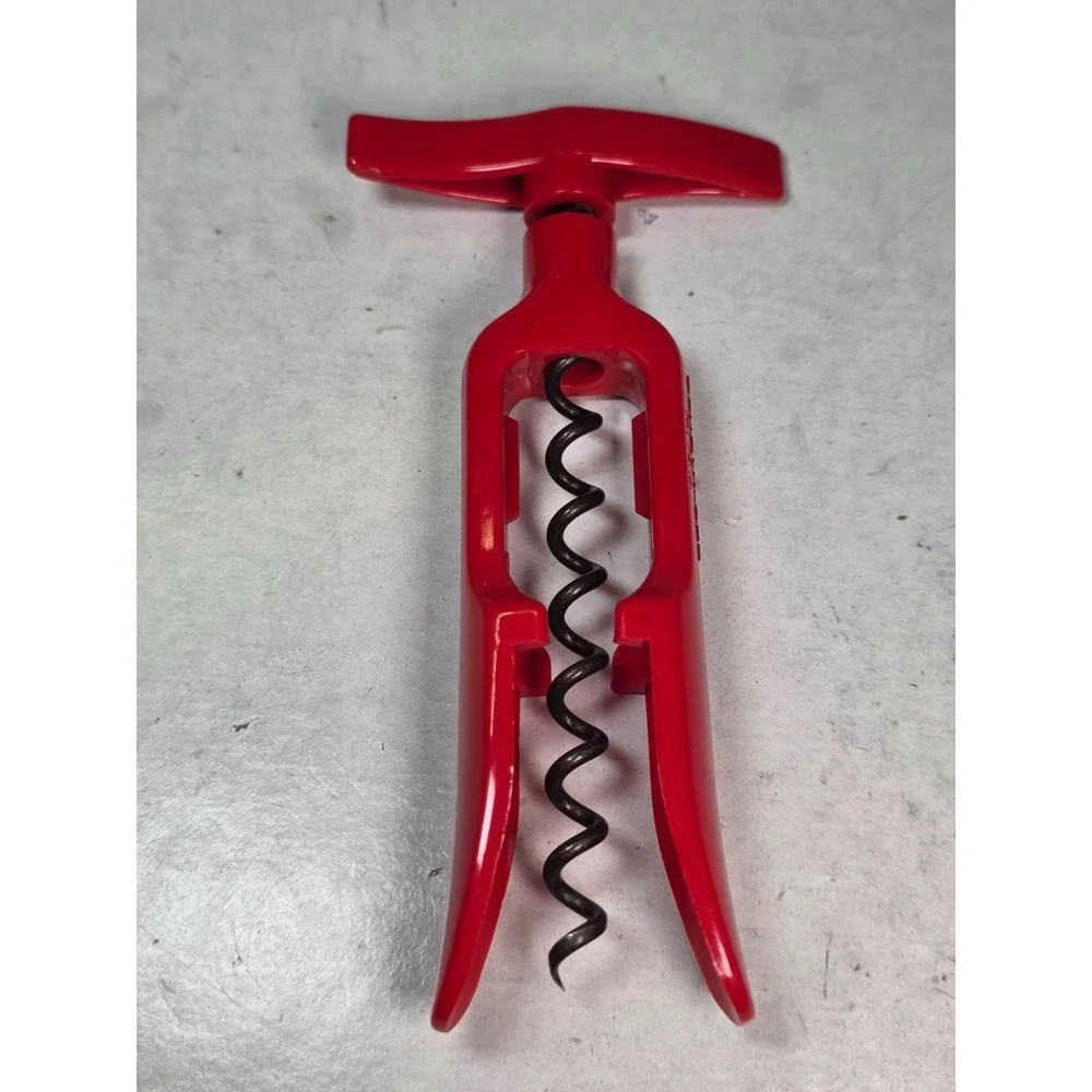 Screwpull Le Creuset Corkscrew Bottle Opener Foil Cutter Red France Vintage Rare